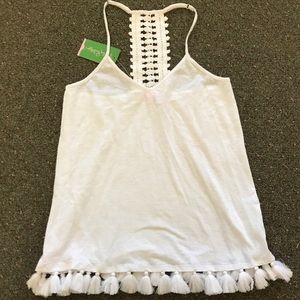Lilly Pulitzer white top with Fringe